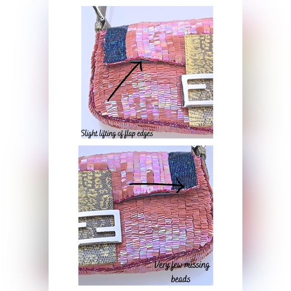 *SOLD**Fendi Baguette Sequins with Beaded Detail Vintage - Picture 13 of 14